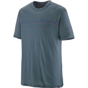 Patagonia - Wandel- en bergsportkleding - M's Cap Cool Merino Blend Graphic Shirt Utility Blue voor Heren van Wol - Maat M - Blauw