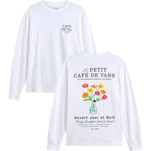 Vans - Cafe Vans LS Tee - T-shirt - Wit - 100% Katoen