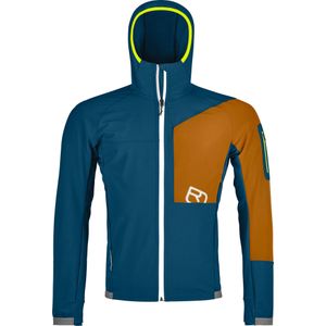 Ortovox - Toerskikleding - Berrino Hooded Jacket M Petrol Blue voor Heren van Wol - Maat M - Blauw