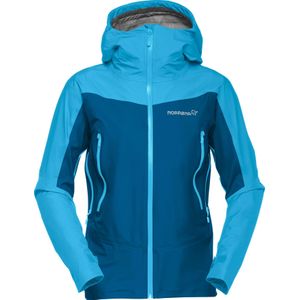 Norrona - Dames wandel- en bergkleding - Falketind Gore-Tex Jacket W'S Aquarius/Mykonos Blue voor Dames - Maat S - Blauw