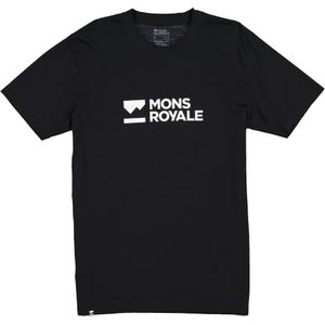 Mons Royale - Mountainbike kleding - Icon Merino Air-Con Tee Black voor Heren van Nylon - Maat L - Zwart