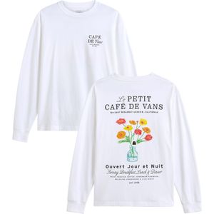 Vans - Cafe Vans LS Tee - T-shirt - Wit - 100% Katoen