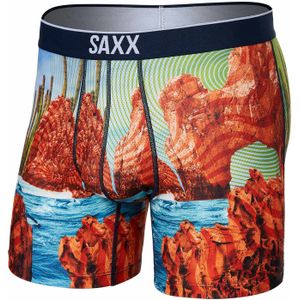 Saxx Underwear - Wandel- en bergsportkleding - Volt Breath Mesh Boxer Brief Dawn Patrol Multi voor Heren - Maat L - Rood