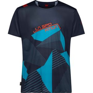 La Sportiva - Klimkleding - Comp T-Shirt M Deep Sea Tropic Blue voor Heren van Gerecycled Polyester - Maat M - Blauw