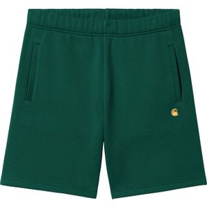 Carhartt - Korte broeken - Chase Sweat Short Chervil / Gold voor Heren van Katoen - Maat L - Groen
