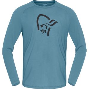 Norrona - Femund PureUll Long Sleeve M Trooper voor Heren - Maat L - Blauw