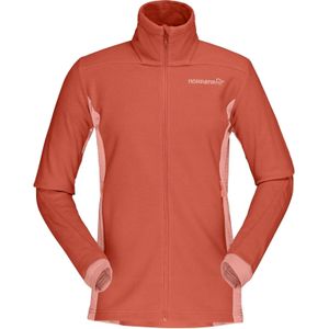 Norrona - Dames fleeces - Falketind Warm1 Jacket W Orange Alert/Peach Amber voor Dames - Maat M - Oranje