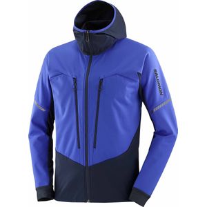 Salomon - Toerskikleding - Mtn Softshell Jacket M Surf The Web/Carbon voor Heren van Softshell - Maat XL - Blauw