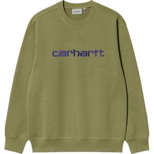 Carhartt - Sweatshirts en fleeces - Carhartt Sweat Capulet / Aura voor Heren van Katoen - Maat XS - Kaki