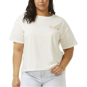 Rip Curl - Dames t-shirts - Tiki Tropics Relaxed Tee Bone voor Dames - Maat S - Grijs