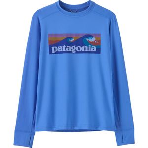 Patagonia - Merken - K's L/S Cap SW T-Shirt Boardshort Logo: Abundant Blue voor Unisex - Kindermaat S - Blauw