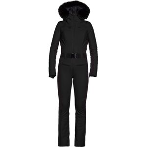 Goldbergh - Dames skipakken - Parry Faux Border Ski Jumpsuit Black voor Dames van Softshell - Maat 38 HO - Zwart