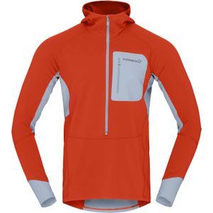 Norrona - Trail / Running kleding - Senja Warm1 Hood M'S Arednalin voor Heren - Maat L - Oranje