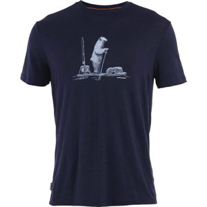 Icebreaker - Wandel- en bergsportkleding - M Merino 150 Tech Lite SS T Pol Paddle Midnight Navy voor Heren van Wol - Maat S - Marine blauw