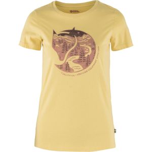 Fjall Raven - Dames t-shirts - Arctic Fox Print T-Shirt W Mais Yellow voor Dames van Katoen - Maat M - Geel