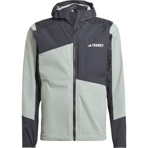 Adidas - Wandel- en bergsportkleding - Xperior Hybrid Rain Jacket M Silgrn/Black voor Heren - Maat S - Groen
