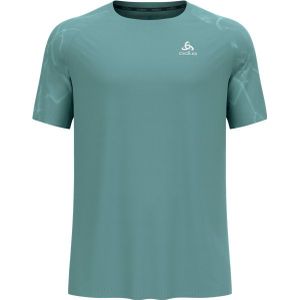 Odlo - Trail / Running kleding - Essential Print T-Shirt Crew Neck SS Arctic voor Heren van Gerecycled Polyester - Maat M - Groen