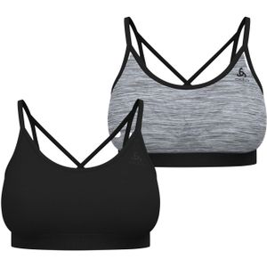 Odlo - Seamless Low Sport Bra W Black - Grey Melange voor Dames - Maat XS - Zwart