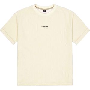 Picture Organic Clothing - Dames t-shirts - Kiarra Velours Tee Whitecap Gray voor Dames van Katoen - Maat M - Beige