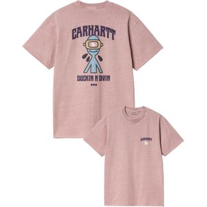Carhartt - T-shirts - S/S Duckin' T-Shirt Glassy Pink voor Heren - Maat L - Roze