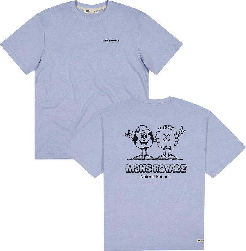 Mons Royale - Yonder Merino Organic Cotton T-Shirt - Blauw - Heren