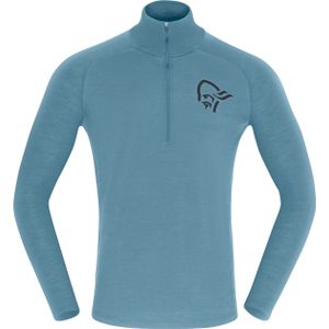 Norrona - Femund PureUll Zip Neck M Trooper voor Heren - Maat L - Blauw