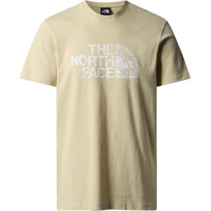 The North Face - T-shirts - M S/S Woodcut Dome Tee Gravel voor Heren van Katoen - Maat XL - Beige