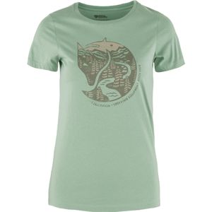 Fjall Raven - Dames t-shirts - Arctic Fox Print T-Shirt W Misty Green voor Dames van Katoen - Maat M - Groen