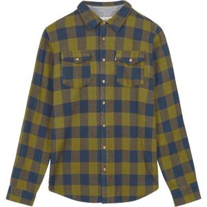 Picture Organic Clothing - Blouses - Hillsboro Shirt Dark Blue Army Green voor Heren van Katoen - Maat M - Kaki