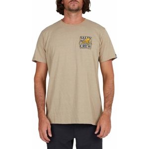 Salty Crew - T-shirts - Ink Slinger Standard S/S Tee Khaki Heather voor Heren van Katoen - Maat M - Kaki