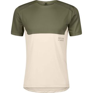 Scott - Trail / Running kleding - Tee M's Endurance Tech SS Hay Green/Cotton White voor Heren - Maat M - Kaki