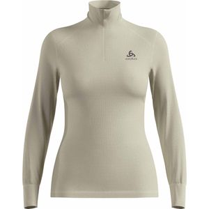 Odlo - Dames thermokleding - BL Top Turtle Neck LS Half Zip Active Warm Eco W Agate Gray voor Dames - Maat L - Beige