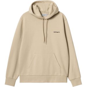 Carhartt - Sweatshirts en fleeces - Hooded Script Embroidery Sweat Wall / Black voor Heren - Maat M - Beige