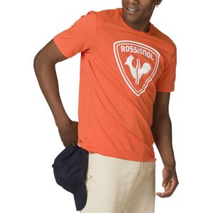 Rossignol - T-shirts - Logo Rossi Tee Clementine Orange voor Heren van Katoen - Maat L - Oranje