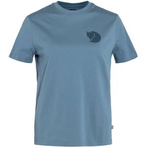 Fjall Raven - Dames t-shirts - Fox Boxy Logo Tee W Dawn Blue voor Dames van Katoen - Maat L - Blauw