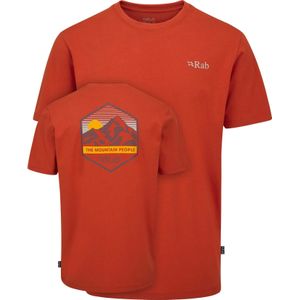 Rab - T-shirts - Stance Mountain Peak Tee Red Clay voor Heren van Katoen - Maat XL - Rood