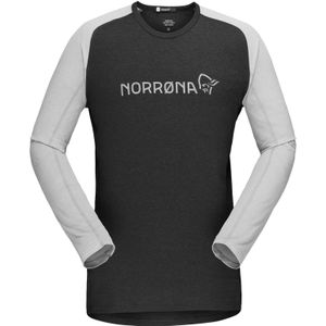 Norrona - Mountainbike kleding - FjÃ¸rÃ¥ Equaliser Lightweight Long Sleeve M Caviar voor Heren - Maat L - Zwart