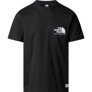 The North Face - T-shirts - M Berkeley California Pocket S/S Tee TNF Black voor Heren van Katoen - Maat L - Zwart
