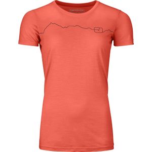 Ortovox - Dames toerskikleding - 150 Cool Mountain T-Shirt W Coral voor Dames van Wol - Maat S - Oranje