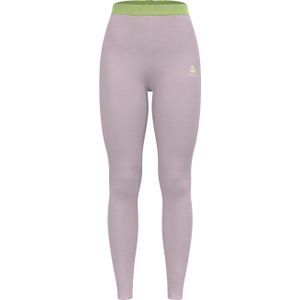 Odlo - Dames thermokleding - BL Bottom Long Natural Performance PW 150 W Gray Ridge Shadow Lime voor Dames van Wol - Maat S - Grijs