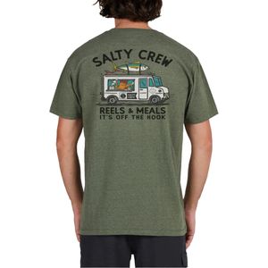 Salty Crew - T-shirts - Reels & Meals Premium S/S Tee Forest Heather voor Heren van Katoen - Maat M - Groen