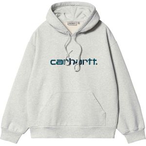 Carhartt - Sweatshirts en fleeces - Hooded Carhartt Sweat Ash Heather / Duck Blue voor Heren van Katoen - Maat M - Grijs