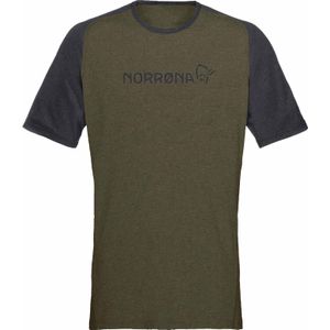 Norrona - Mountainbike kleding - Fjora Equaliser Lightweight T-Shirt M'S Olive Night voor Heren - Maat M - Kaki