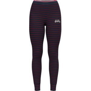 Odlo - Dames thermokleding - BL Bottom Long Active Warm Originals Stripes W Dark Sapphire Tomato voor Dames - Maat M - Marine blauw