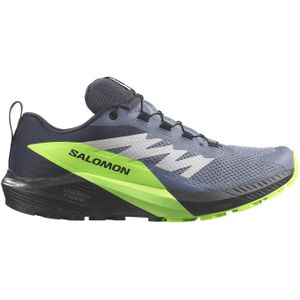 Salomon - Trailschoenen - Sense Ride 5 Gtx Flint Stone/Black/Green Gecko voor Heren - Maat 9 UK - Grijs