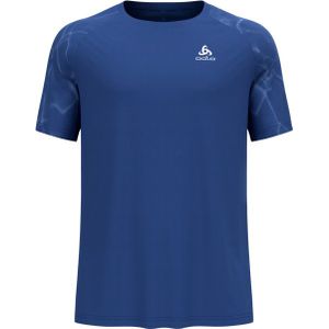 Odlo - Trail / Running kleding - Essential Print T-Shirt Crew Neck SS Limoges voor Heren van Gerecycled Polyester - Maat S - Blauw