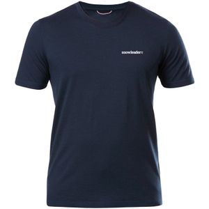 Snowleader - Dames wandel- en bergkleding - Merino Tech Tee Snowleader Navy Wn voor Dames van Wol - Maat M - Marine blauw