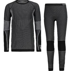 CMP - Kinder thermokleding - Kid Seamless Set (Sweat+Pant) Nero voor Unisex - Kindermaat 10-12 jaar - Zwart