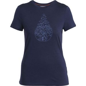 Icebreaker - Dames wandel- en bergkleding - Women Merino 150 Tech Lite III SS Tee Hike Path Midnight Navy voor Dames van Wol - Maat XS - Marine blauw