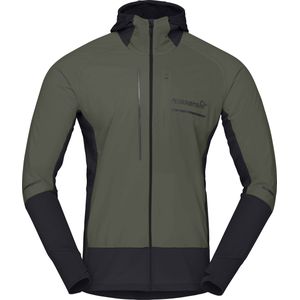 Norrona - Trail / Running kleding - Senja Alpha90 Zip Hood M'S Olive Night voor Heren van Nylon - Maat M - Kaki